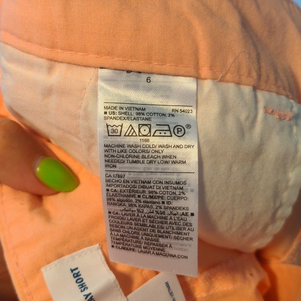Old Navy CORAL HIGH WAISTED PASTEL mid-length shorts Sz 6 - Picture 11 of 12